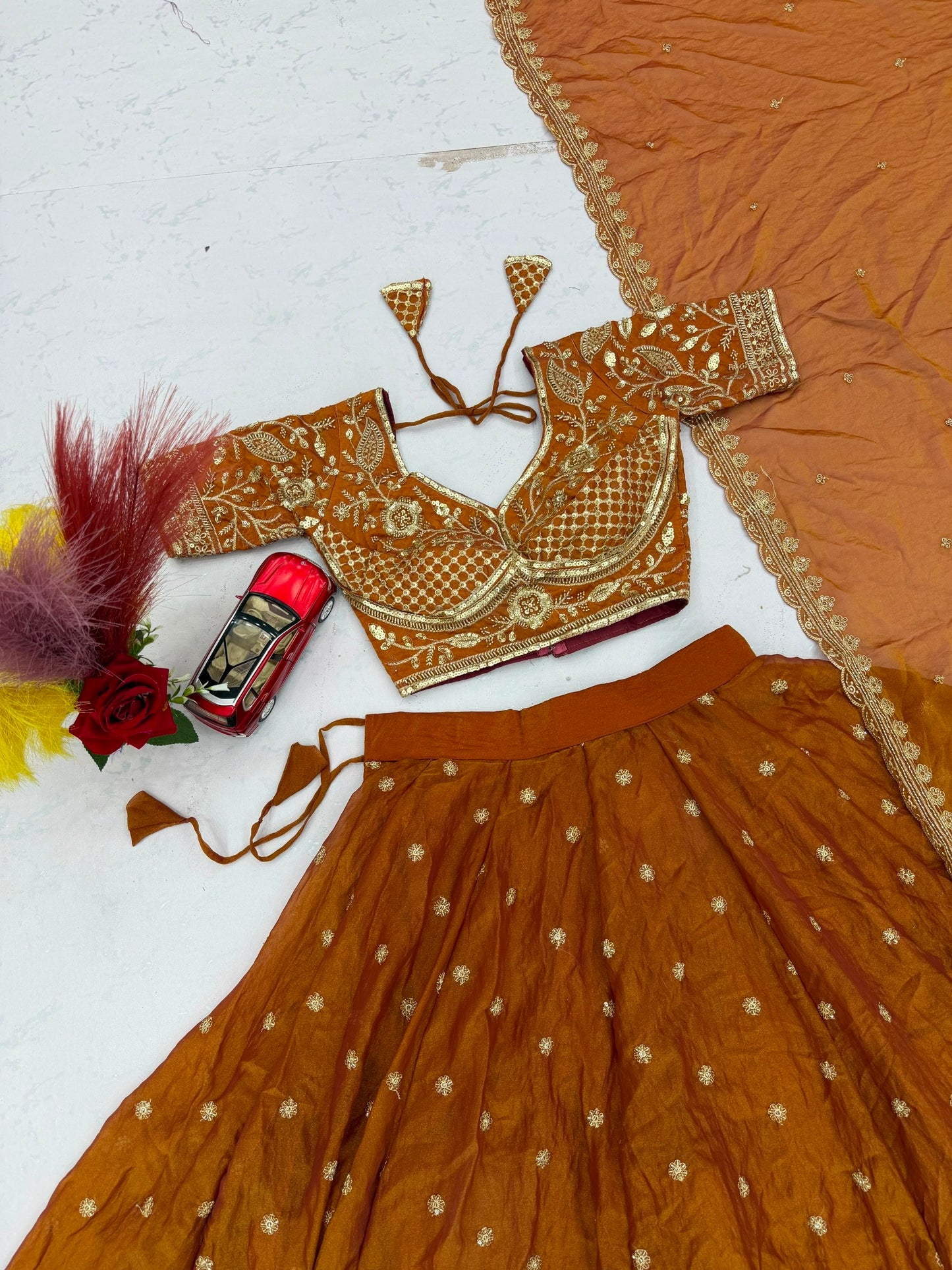 RangBhoomi Festival Embroidered Lehenga Choli — Heavy Embellished Mosh Fabric