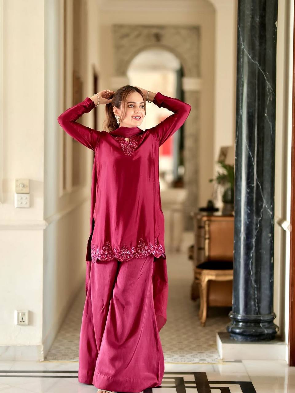 Sarara Chic: Designer Party Wear Indian Outfit