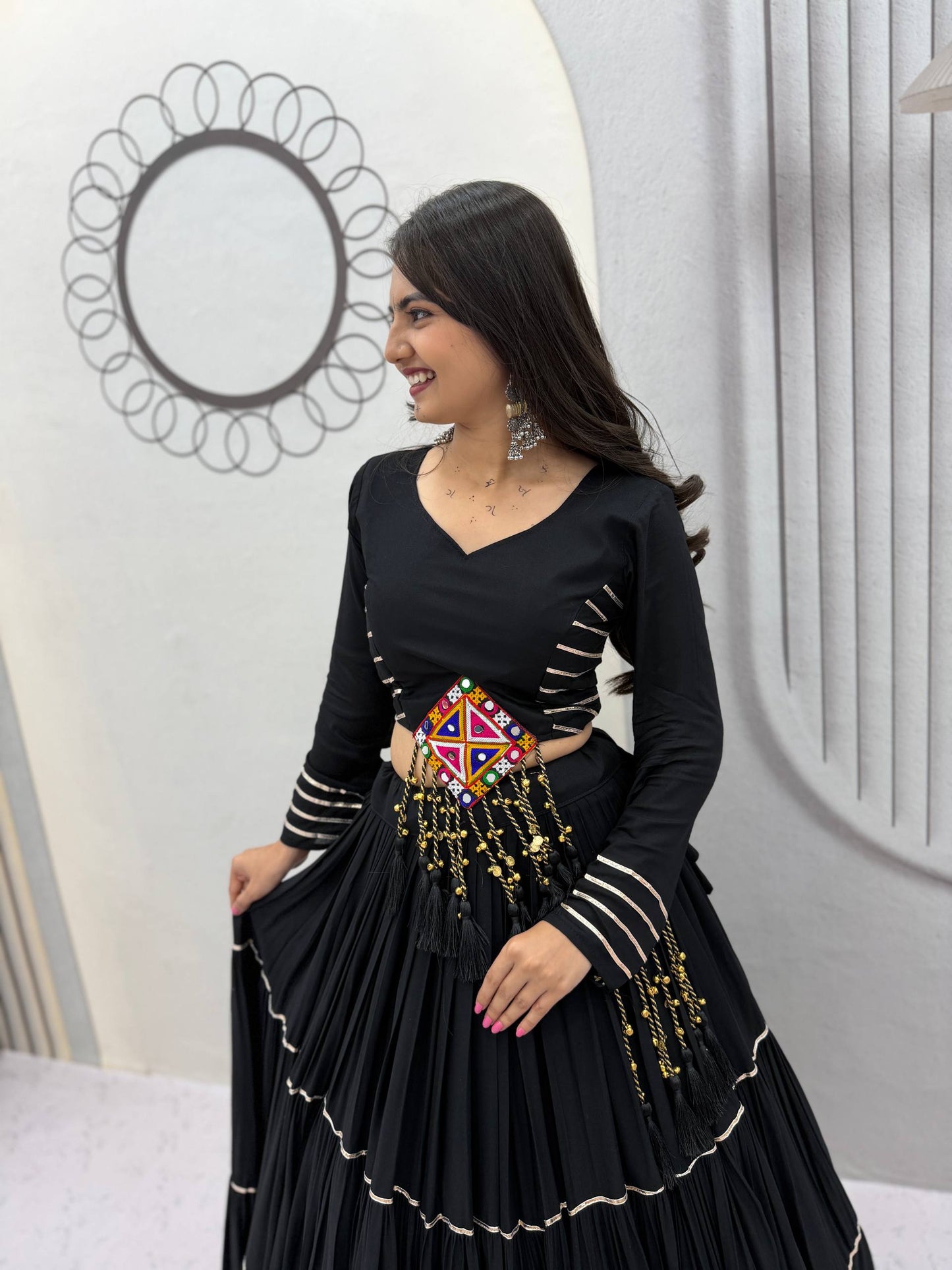 RangBhoomi Navratri Special Cotton Lehenga Choli — Big Flair 9+ Meter, Fully Stitched
