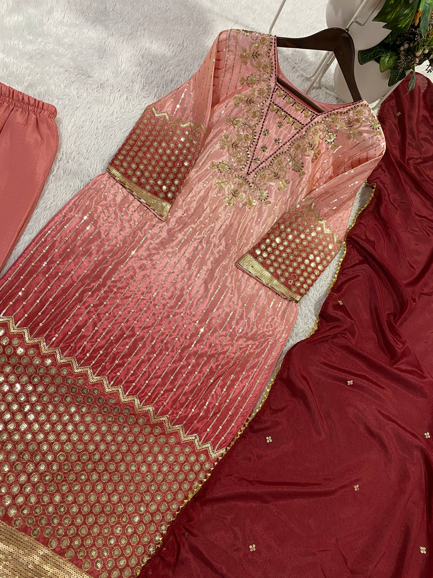 Elegant Embroidered Top, Pant, and Dupatta Set Perfect for Party and Wedding Designer Wear