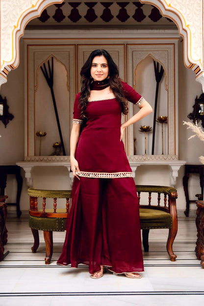 RangBhoomi Elegant Designer Heavy Faux Georgette Silk Top, Bottom, and Dupatta Set Fully Stitched and Ready to Wear