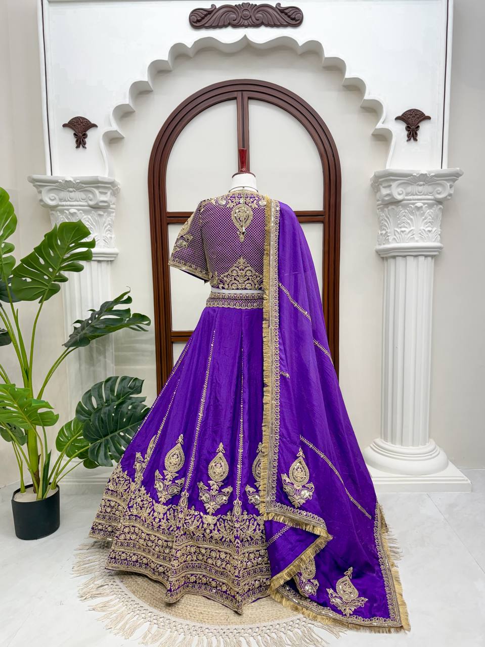 RangBhoomi Heavy Boutique Vichitra Silk Lehenga — Premium Designer Ensemble