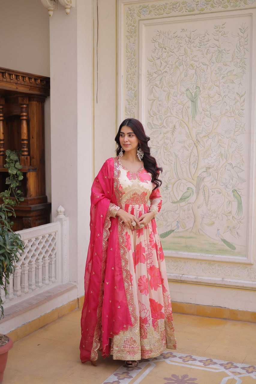 Premium Ready-to-Wear Gown with Matching Dupatta Set