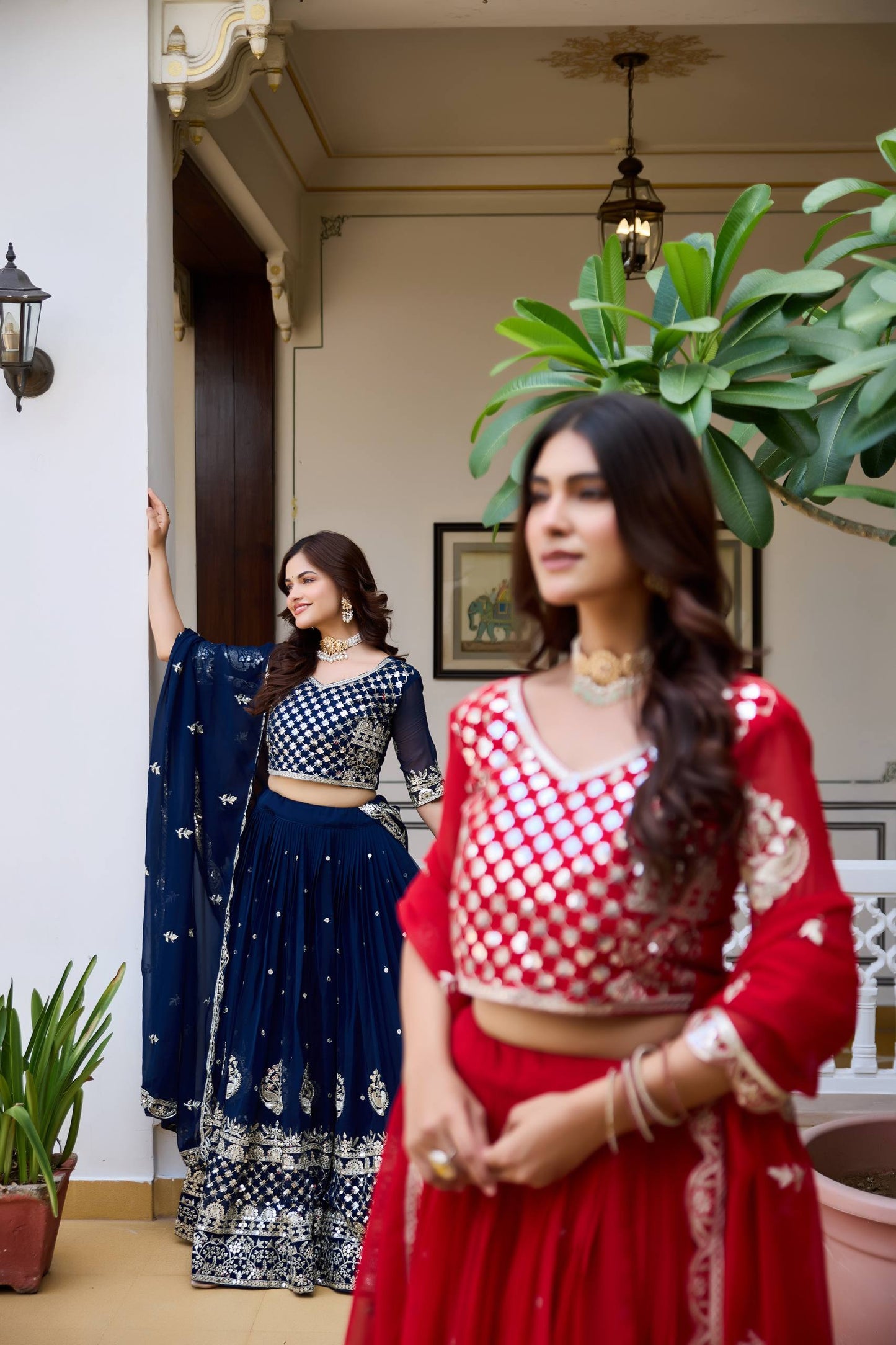 RangBhoomi Heavy Fox Georgette Embroidered Wedding Lehenga Choli Set