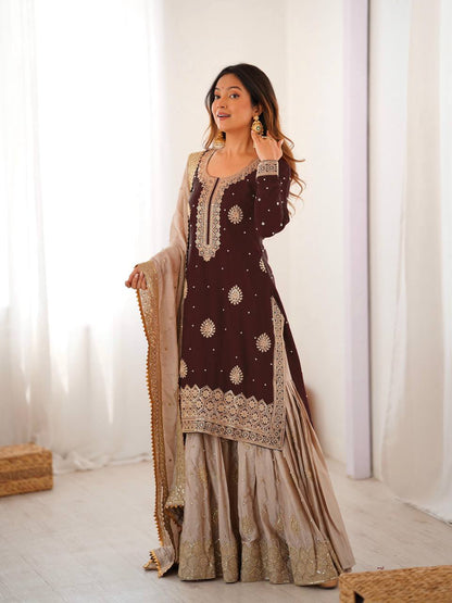 Introducing the New RangBhoomi SP Series: Elegant Chinon Silk Ensemble with Realistic Modeling