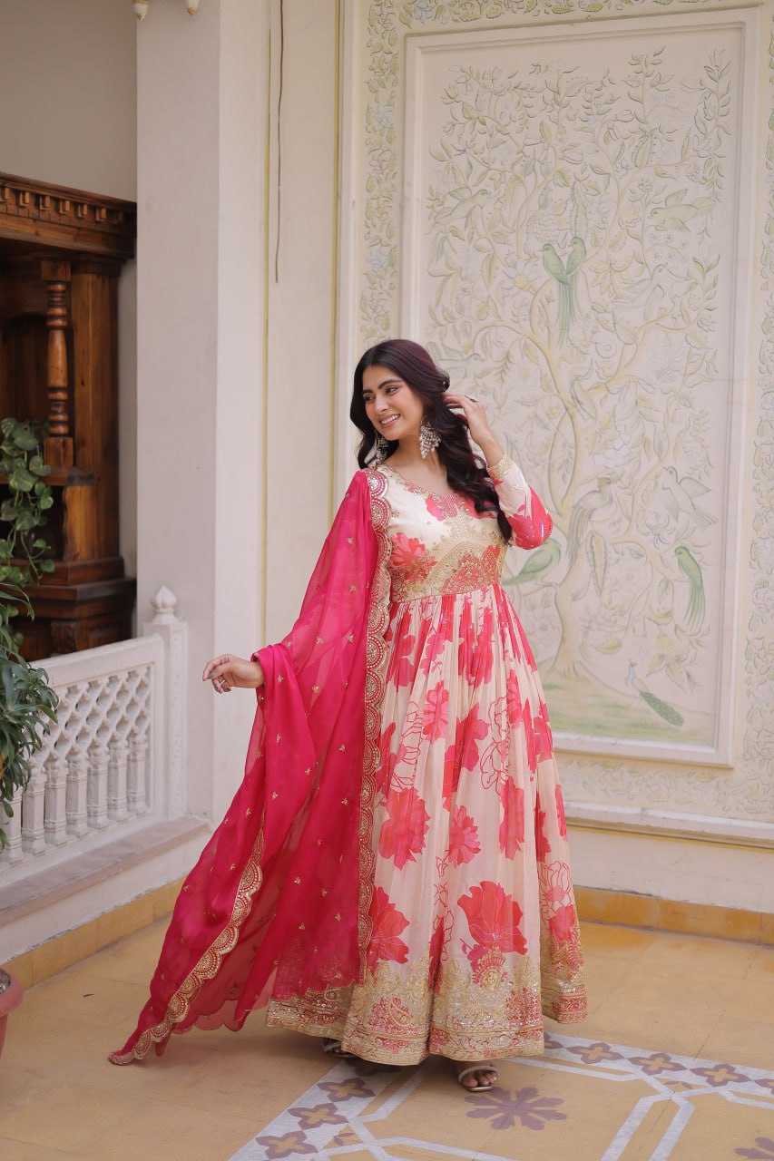 Premium Ready-to-Wear Gown with Matching Dupatta Set