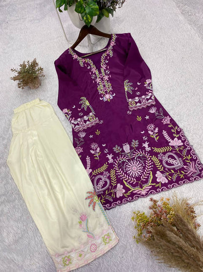 Stylish and Comfortable Designer Embroidered Co-Ord Set for Summer by RangBhoomi