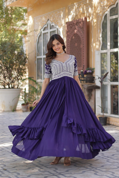 Readymade Lehenga with Embroidered Slit Kurti – Luxe Star Georgette