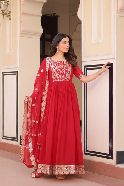 Designer Gown 2025 - Ready Made, Embroidered | Rangbhoomi