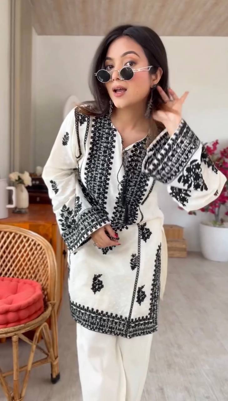 RangBhoomi New Designer Collection Rayon Butti Silk Fully Stitched Top and Bottom Set, Ready to Wear