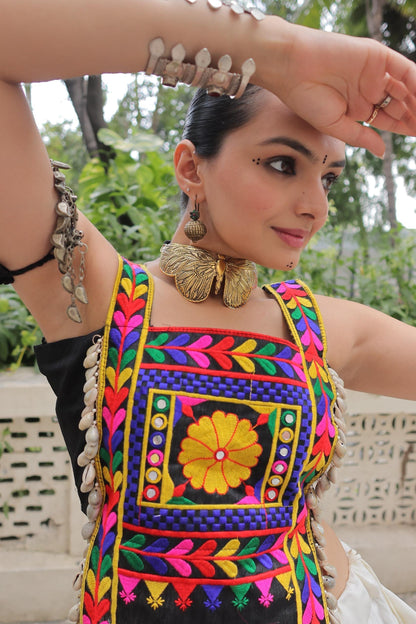 Elegant Navratri Blouse Collection with Kutchi Gamthi Embroidery and Mirror Work