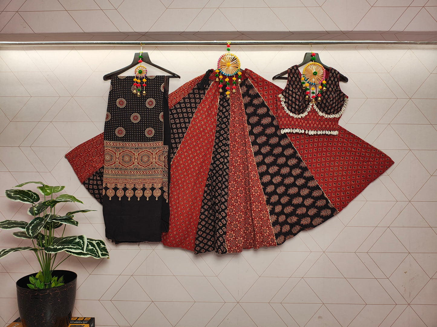 RB Ajrakh 2.0 Pure Cotton Handblock Lehenga Choli Set