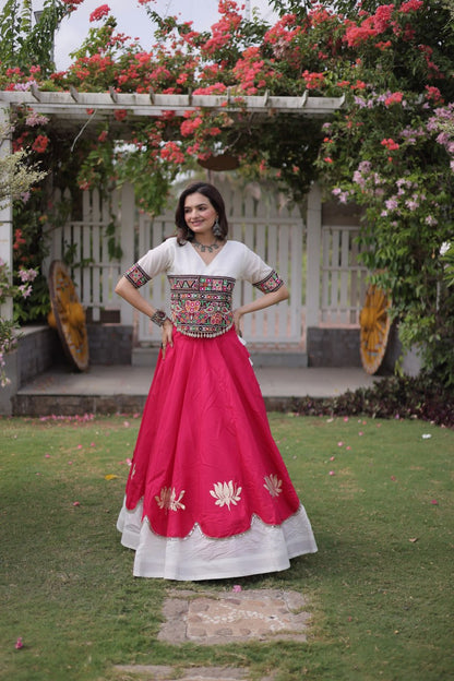 RangBhoomi Navratri Lehenga Choli Collection 2026 — Lotus Mirror Embroidered Set