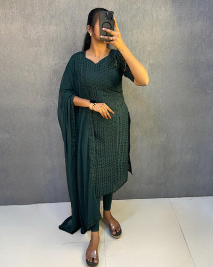 Premium Hakoba Cotton Kurti with Dupatta – 6 Vibrant Colors