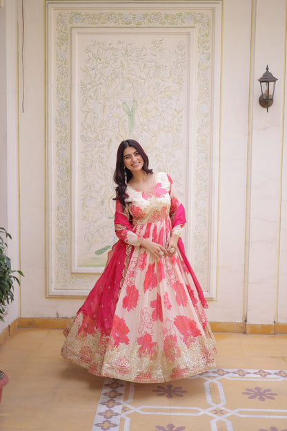 Premium Ready-to-Wear Gown with Matching Dupatta Set
