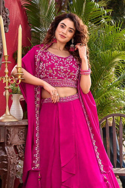 Exclusive New Wedding Lehenga Choli Set in Pure Vichitra Silk with Elegant Heavy Embroidery and Complete Stitching