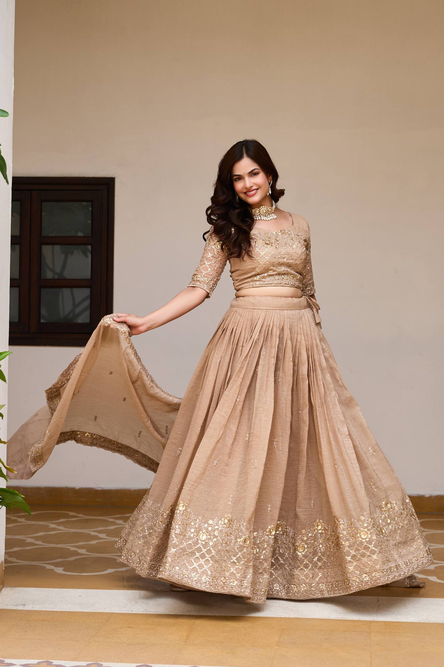RangBhoomi Real Modeling Wedding Lehenga Choli with Heavy Embroidery and Pure Crunchy Fabric