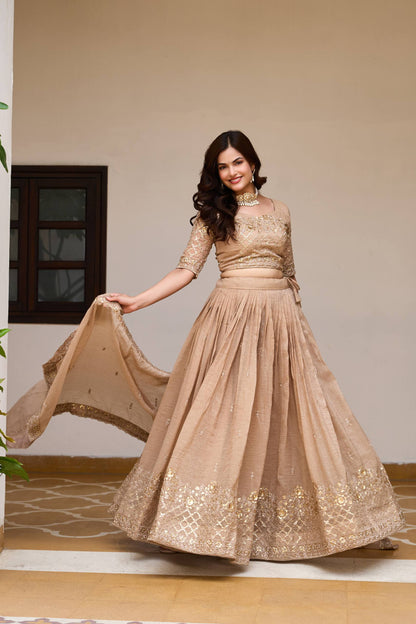 RangBhoomi Real Modeling Wedding Lehenga Choli with Heavy Embroidery and Pure Crunchy Fabric