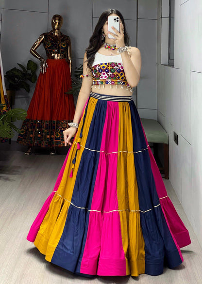 Ethnic Women's Lehenga with Traditional Kediya Set in Multicolor for Festive Navratri Celebrations