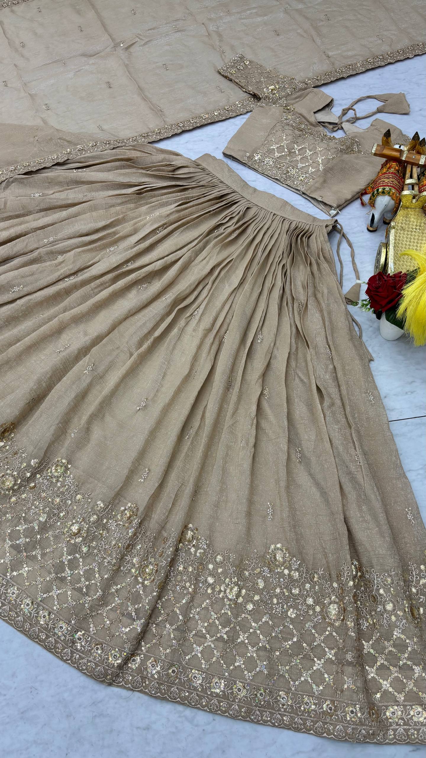 RangBhoomi Real Modeling Wedding Lehenga Choli with Heavy Embroidery and Pure Crunchy Fabric