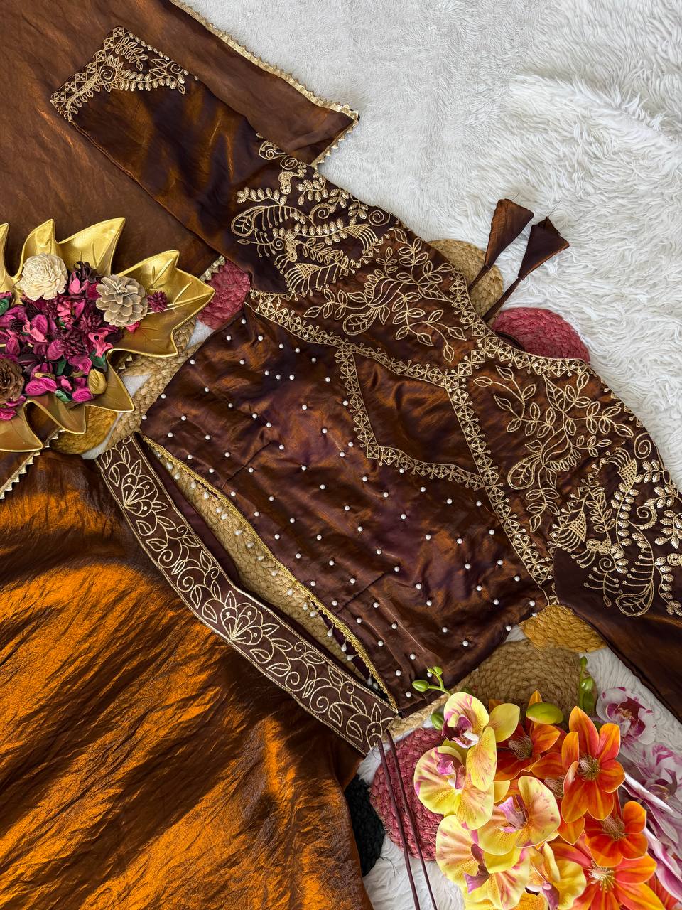 Soft Space Silk Sequined Embroidered Lehenga Choli – Elegant Traditional Festival Wear