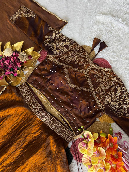 Soft Space Silk Sequined Embroidered Lehenga Choli – Elegant Traditional Festival Wear