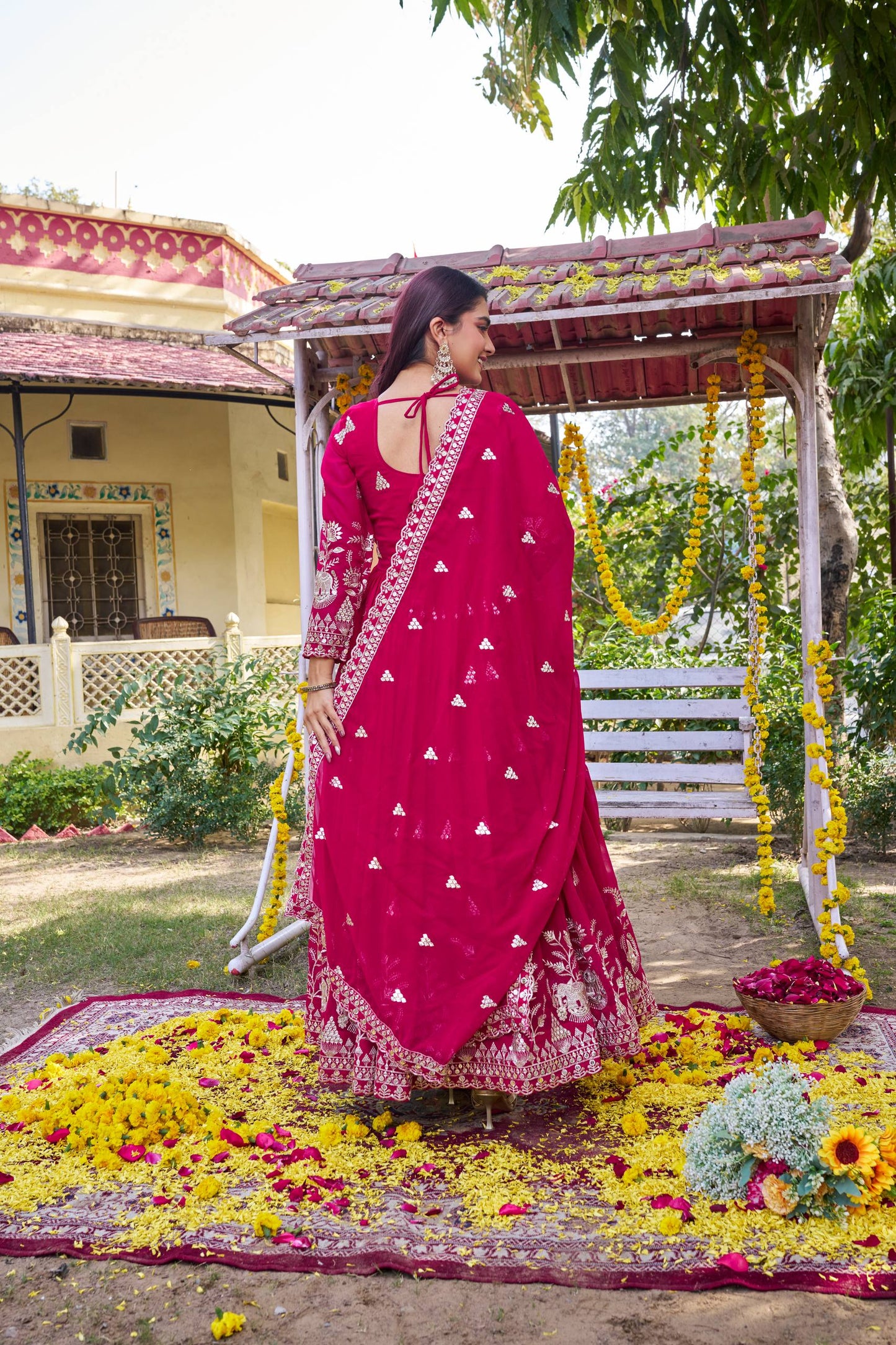 RangBhoomi Exclusive Festival Long Gown with Elegant Dupatta