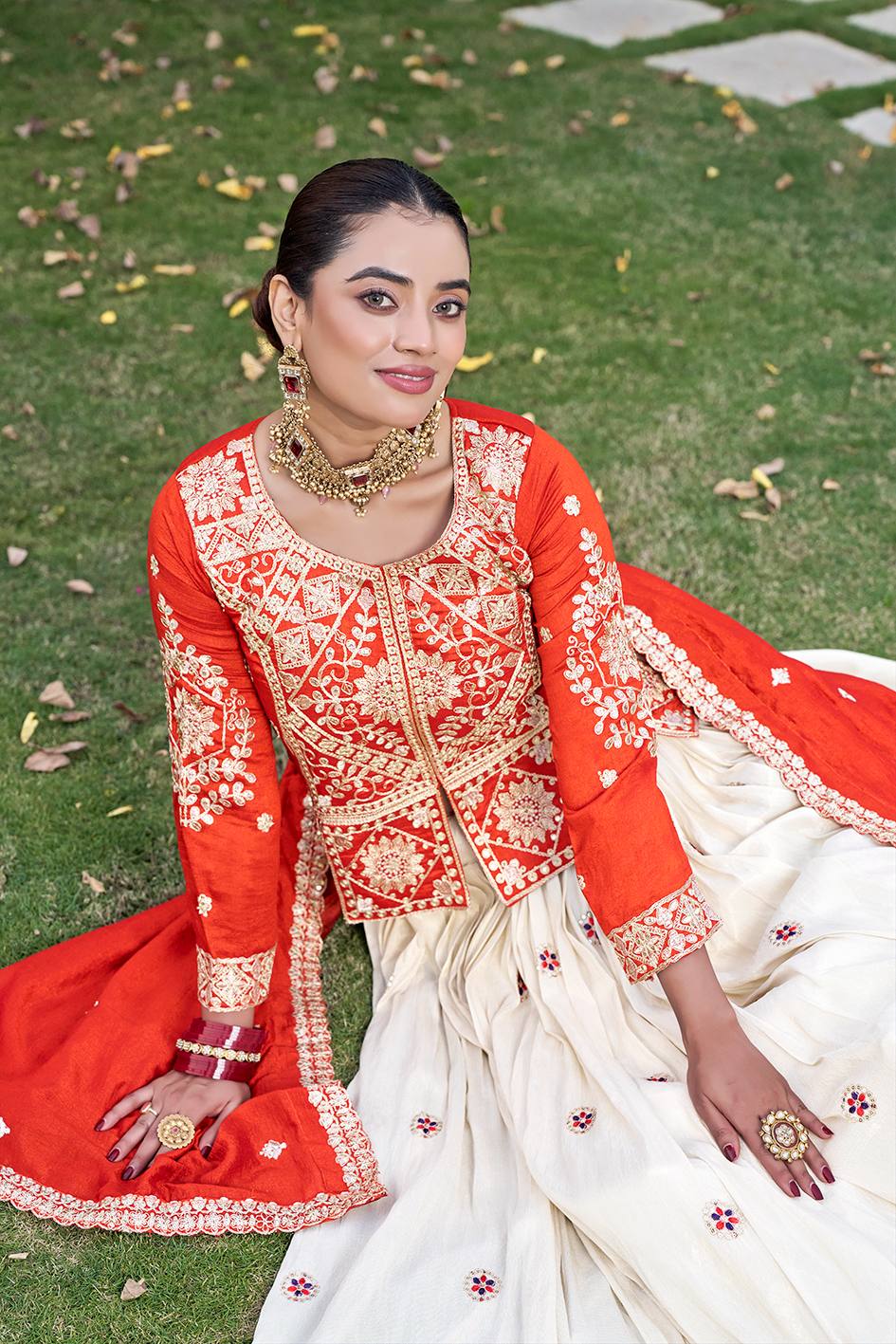 RangBhoomi Elegant Festival Lehenga Choli Set with Heavy Embroidery & Pure Silk Fabric