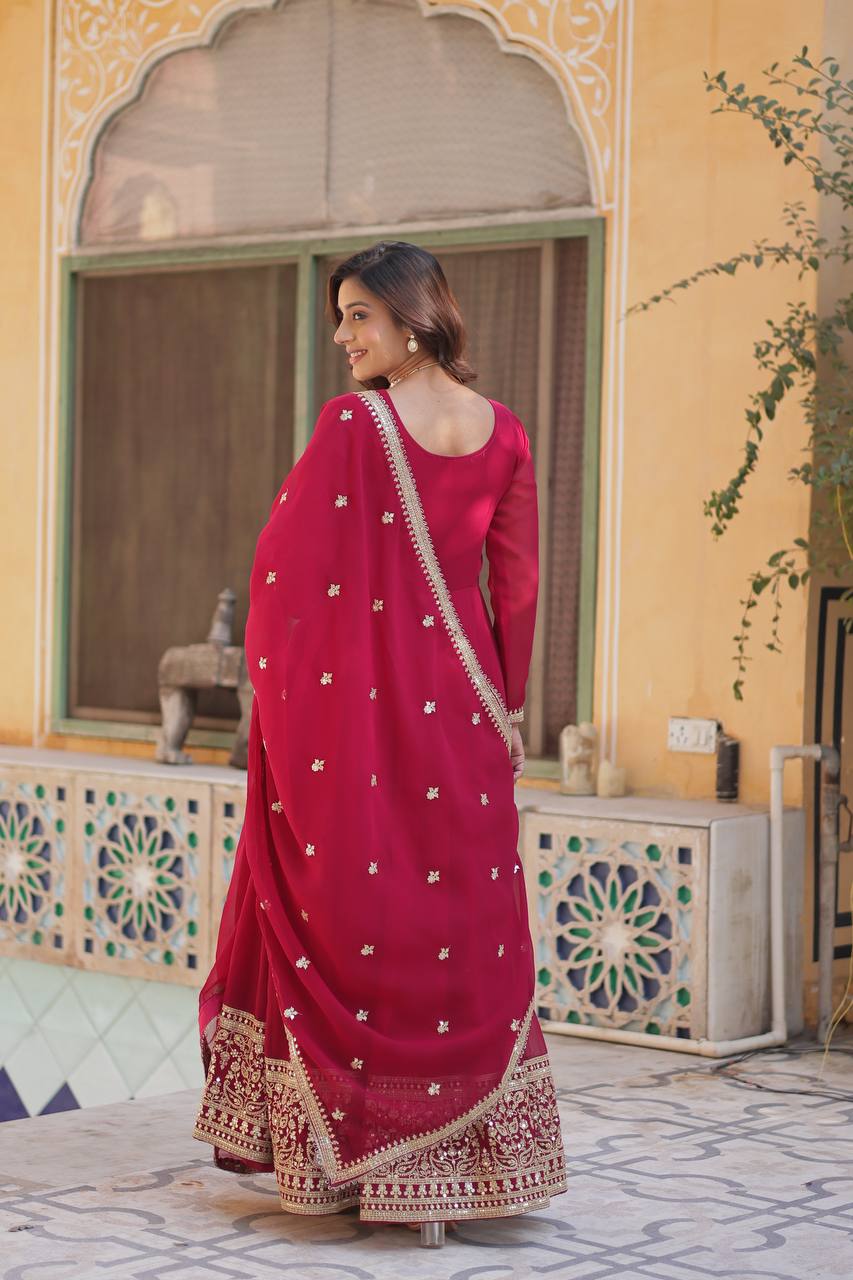 Indian Wedding Gown with Dupatta - Party Wear 2025