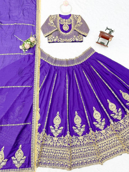 RangBhoomi Heavy Boutique Vichitra Silk Lehenga — Premium Designer Ensemble