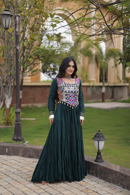 Navratri Gown Collection 2026 — Elegant Reyon Gown with Embellished Blouse by RangBhoomi