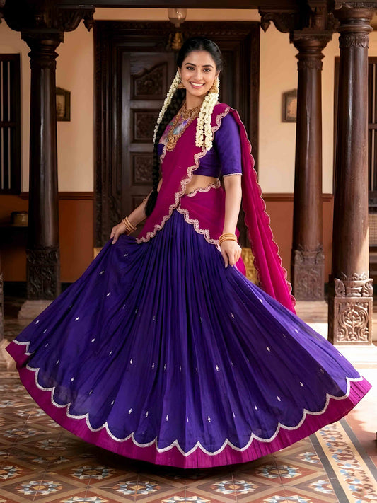 Elegant Embroidered Naysha Lehenga Choli with Sequins and Lace Accents for Festive and Wedding Occasions