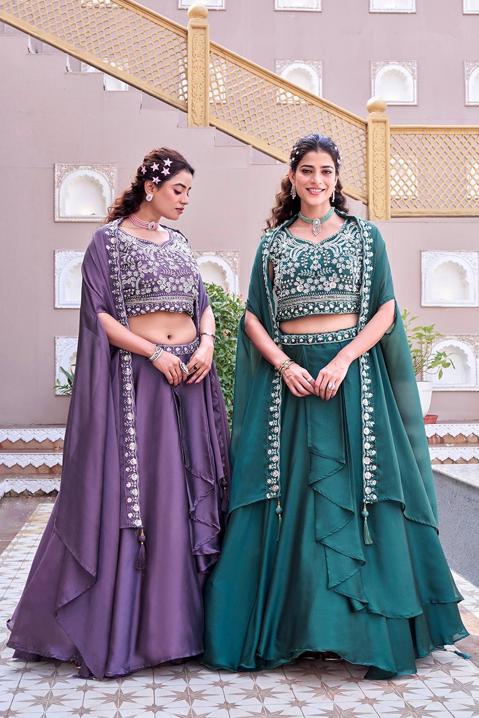 RangBhoomi Exclusive Wedding Special Lehenga Choli Set in Pure Rangoli Silk with Heavy Embroidery and Sequence Detailing