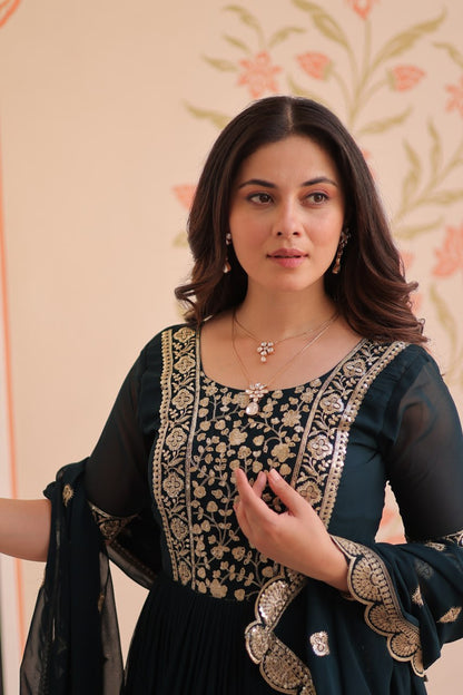 Designer Gown 2025 - Ready Made, Embroidered | Rangbhoomi