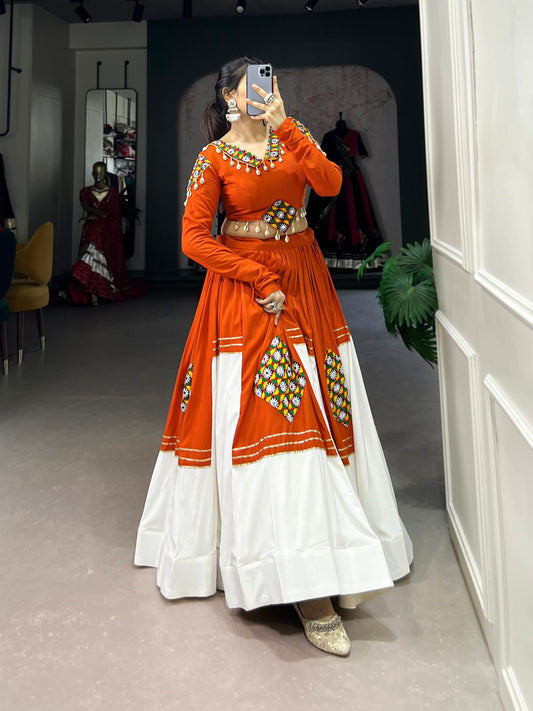 RangBhoomi Navratri Collection 2026 - Rayon Lehenga with Gamthi Patch & Gota Patti