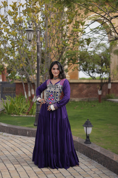 Navratri Gown Collection 2026 — Elegant Reyon Gown with Embellished Blouse by RangBhoomi