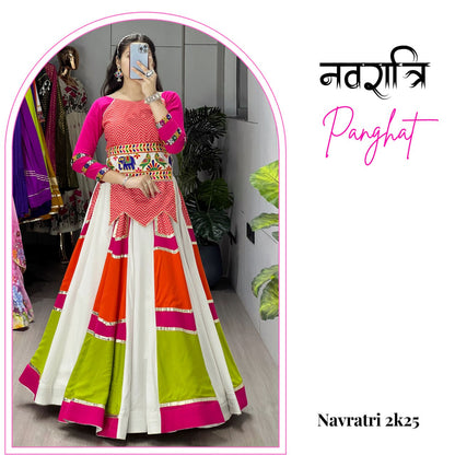 RangBhoomi Designer Multicolored Lehenga Set with Elegant Fancy Top – Navratri 2025 Collection