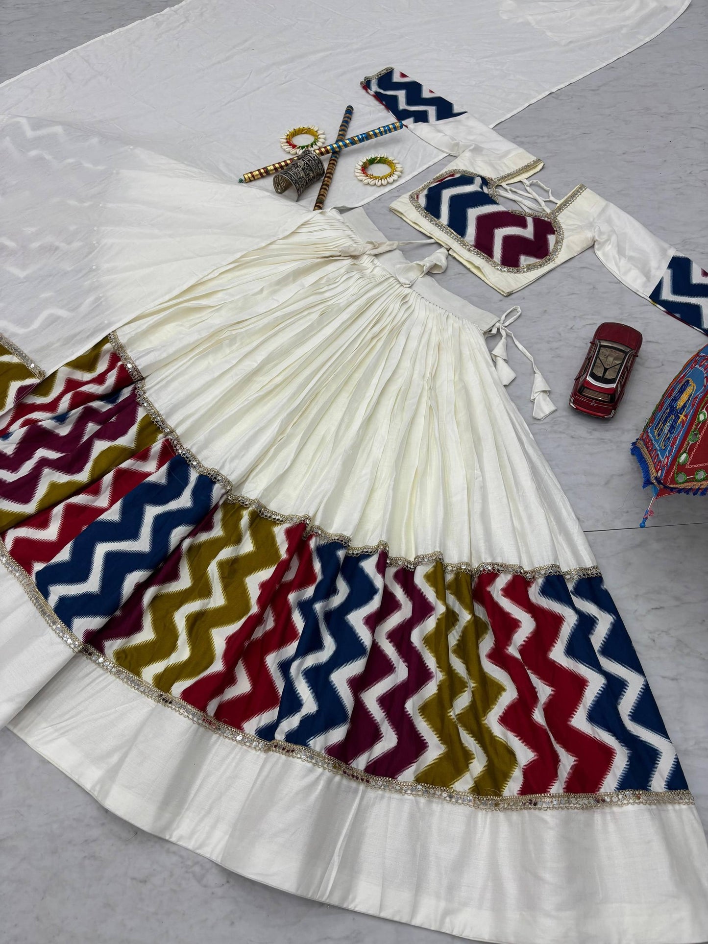 Navratri Special Pure Cotton Lehenga Choli Set with 6-Meter Flair, Fully Stitched Comfort Fit