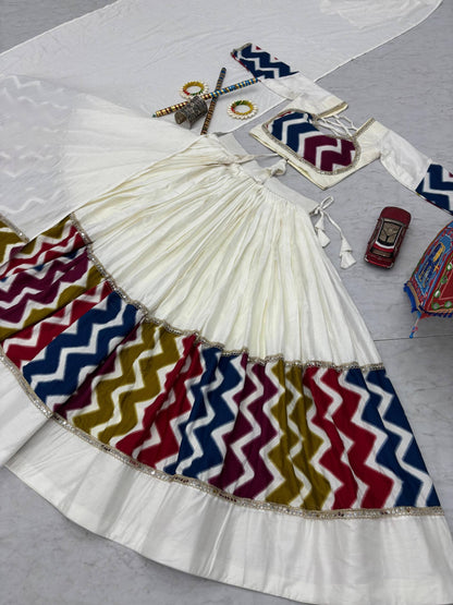 Navratri Special Pure Cotton Lehenga Choli Set with 6-Meter Flair, Fully Stitched Comfort Fit