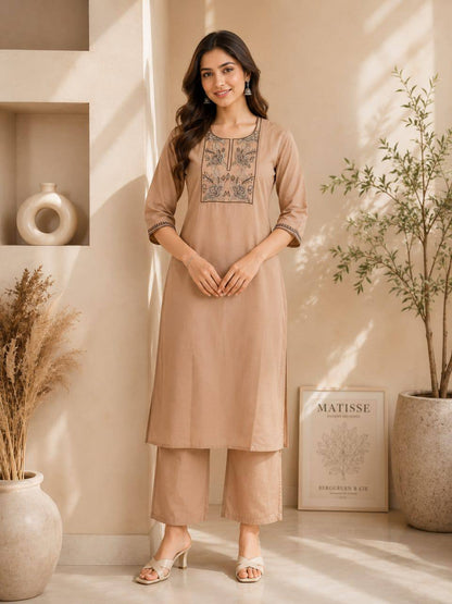 RangBhoomi Premium Cotton 60-60 Kurti & Plazo Set — Soft, Everyday Ethnic Wear