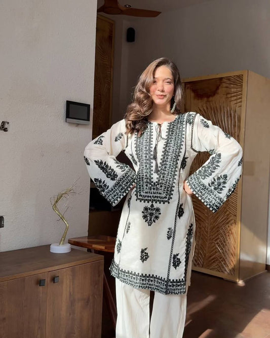 RangBhoomi New Designer Collection Rayon Butti Silk Fully Stitched Top and Bottom Set, Ready to Wear