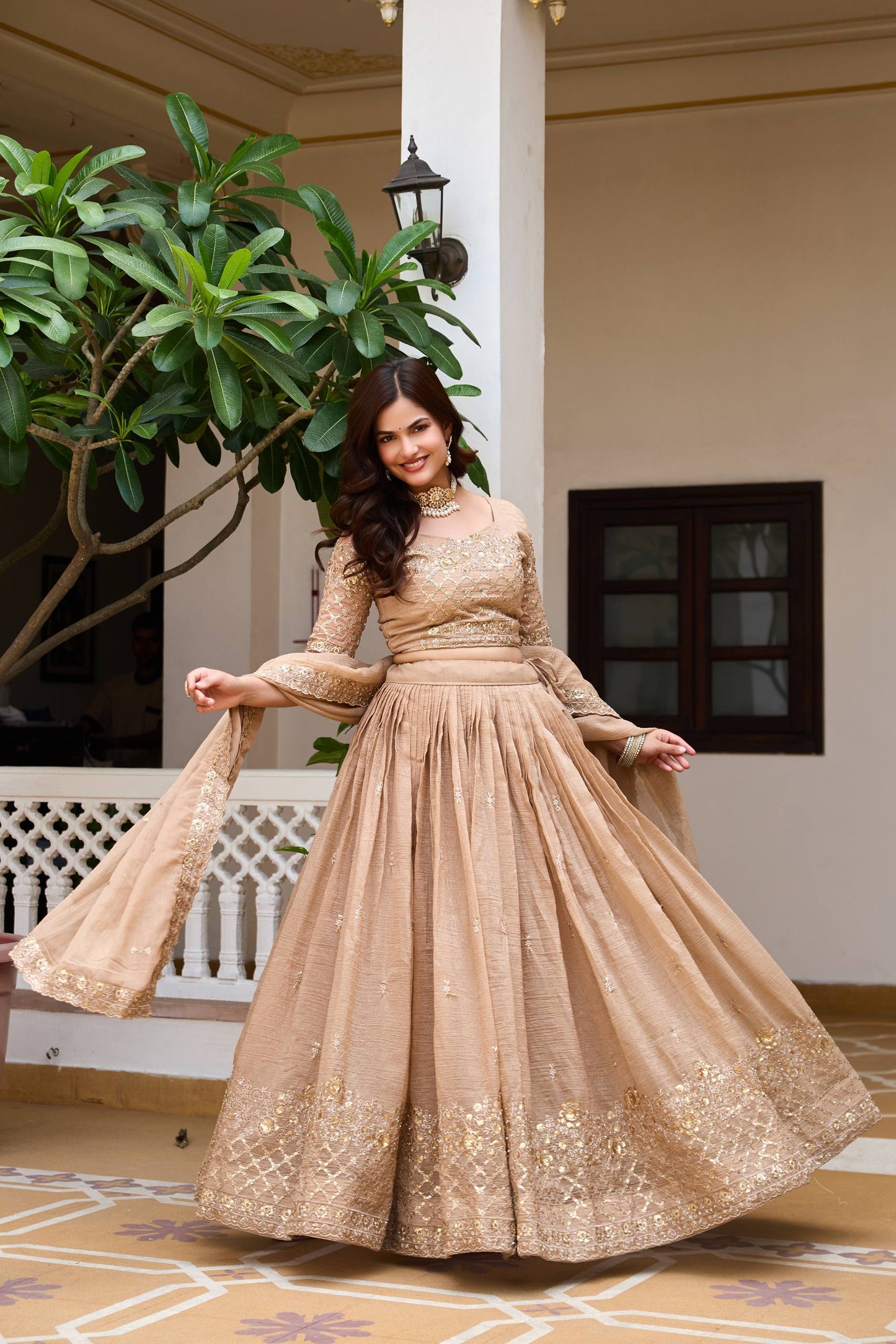 RangBhoomi Real Modeling Wedding Lehenga Choli with Heavy Embroidery and Pure Crunchy Fabric