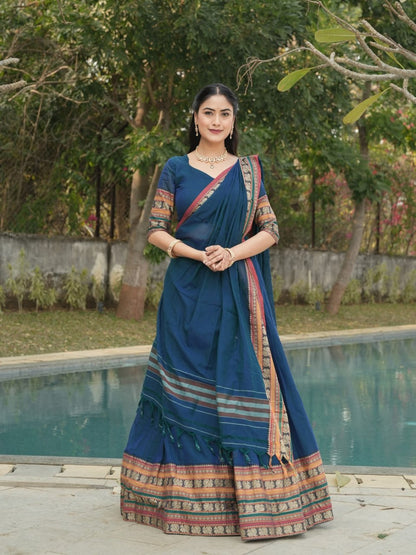 Pure Chanderi Cotton Lehenga Set for Timeless Elegance and Comfort