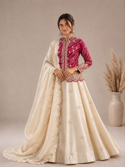 RangBhoomi Embroidered Sequence Jacket and Lehenga Choli - Ready to Wear Festive Set