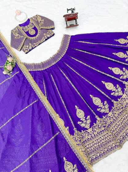 RangBhoomi Heavy Boutique Vichitra Silk Lehenga — Premium Designer Ensemble