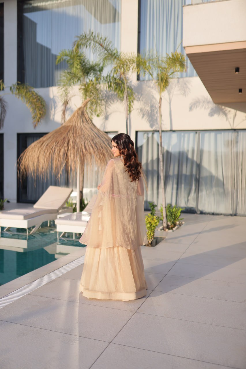 Elegant Sindur Silk Embroidered Lehenga Choli Set with Sleeveless Blouse and Matching Shrug
