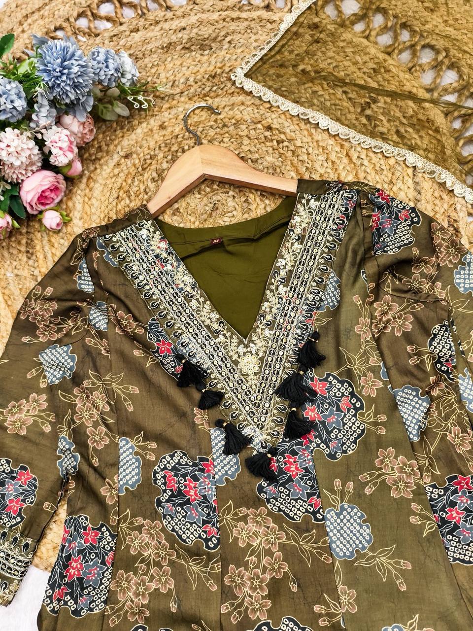 Elegant Anarkali Salwar Suit with Digital Print & Dupatta