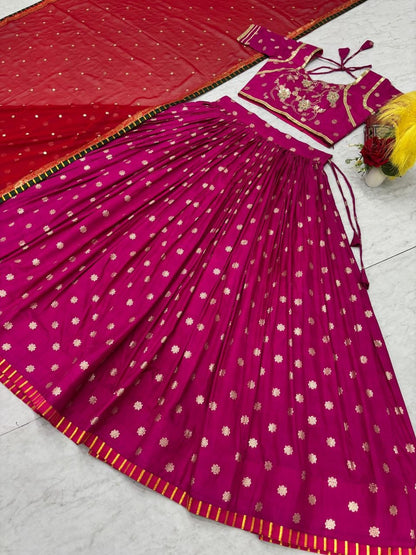 RangBhoomi Bollywood Style Lehenga Choli Set with Embroidered Sequins and Soft Silk Fabric