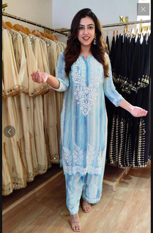 Elevate Your Summer Style with RangBhoomi's Designer Set Featuring Elegant Embroidered Work in Two Unique Prints