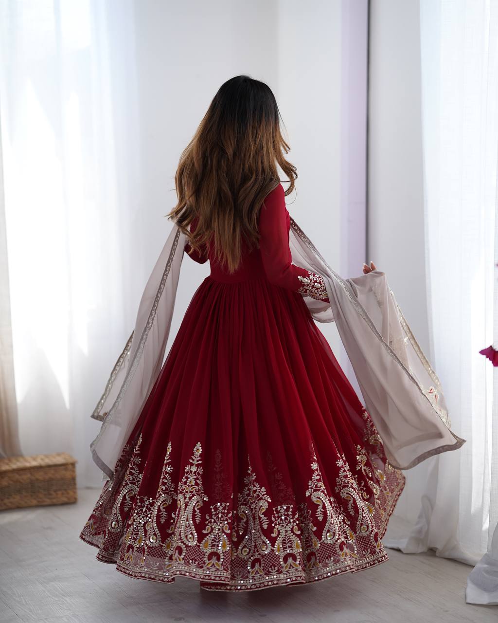 Stun at Every Celebration in This Embroidered Party Gown Set